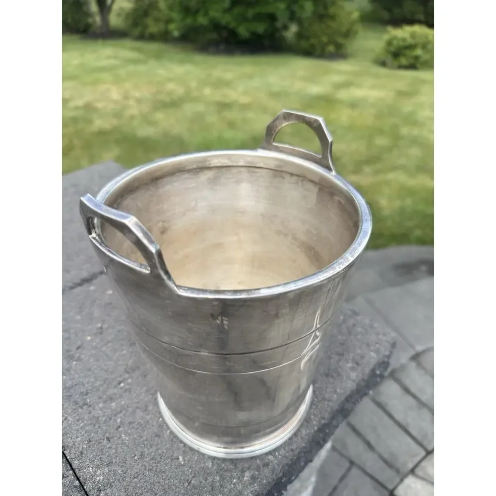 Restoration Hardware Silver-Plated Champagne Bucket & Floor Stand 24” Tall